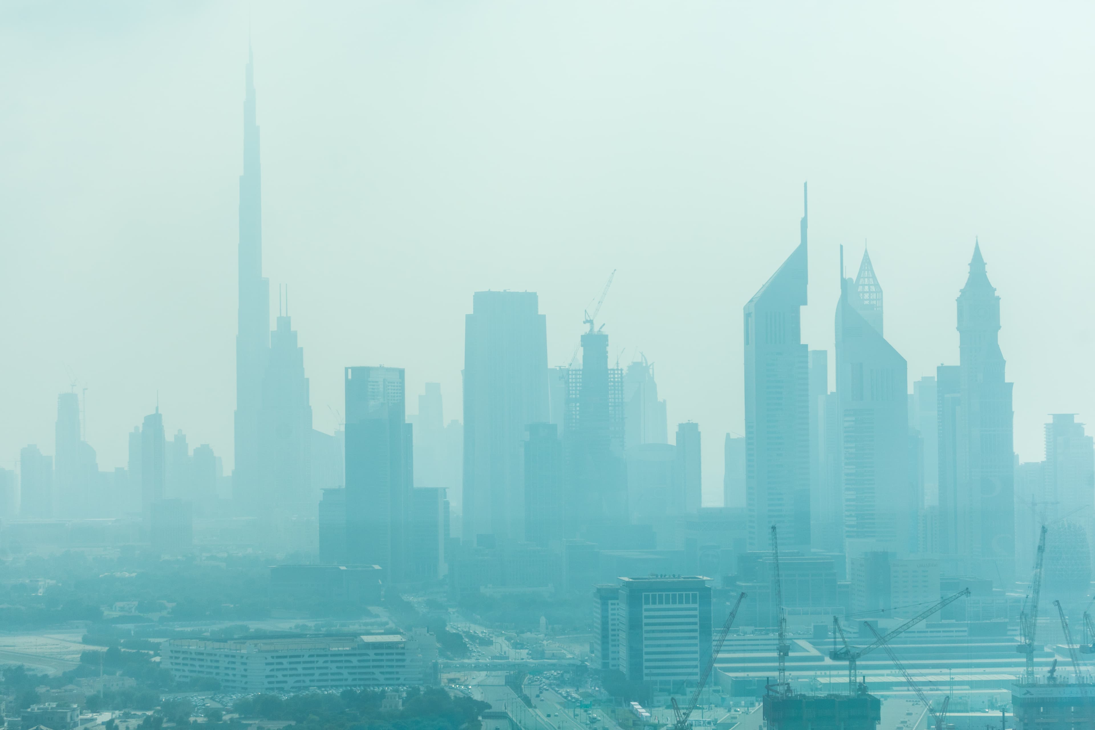 Dubai luxury skyline at golden hour